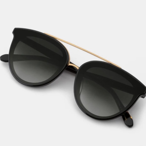 KREWE Clio Black and Gold Cat-Eye Sunglasses retail 355$ now! - Picture 2 of 7